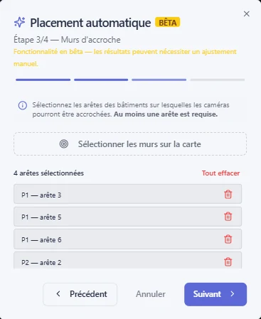 Étape 3 : sélection des arêtes de mur porteuses